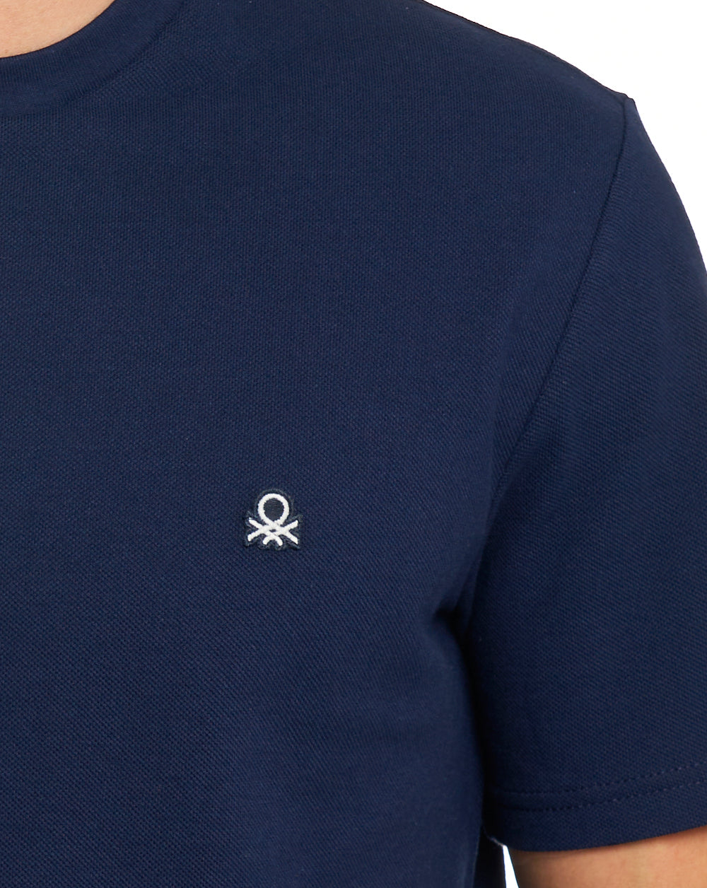 Benetton Pique Cotton T-Shirt Navy