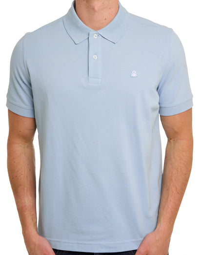 Benetton Poloshirt Hellblau-Grau
