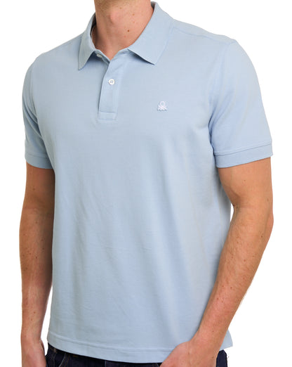 Benetton Poloshirt Hellblau-Grau