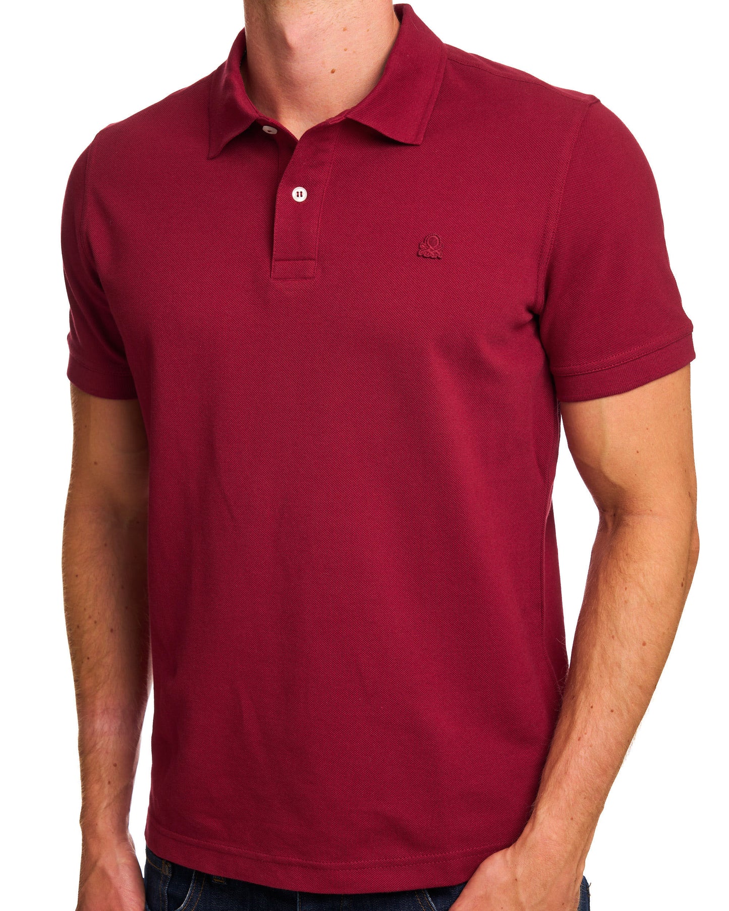 Benetton Polo Shirt Tonal Burgundy