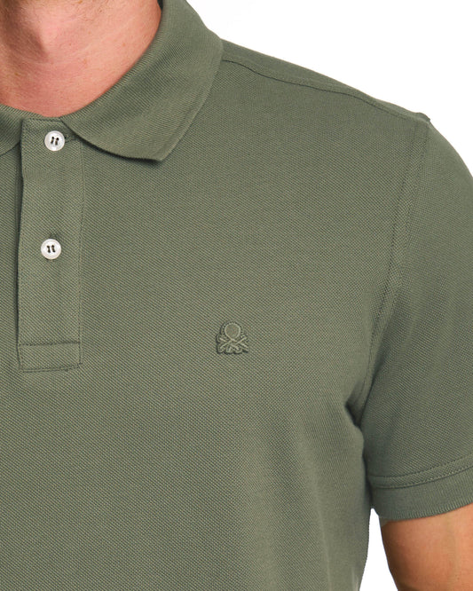 Benetton Benetton Polo Shirt Tonal Khaki