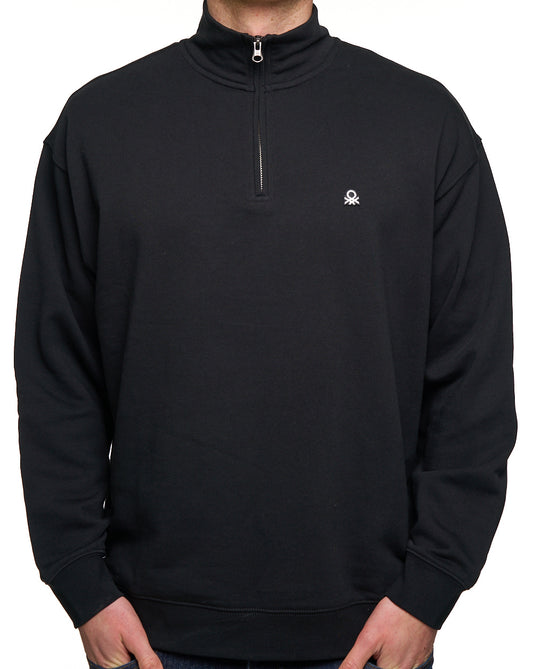 Benetton Benetton Quarter Zip Sweatshirt Black