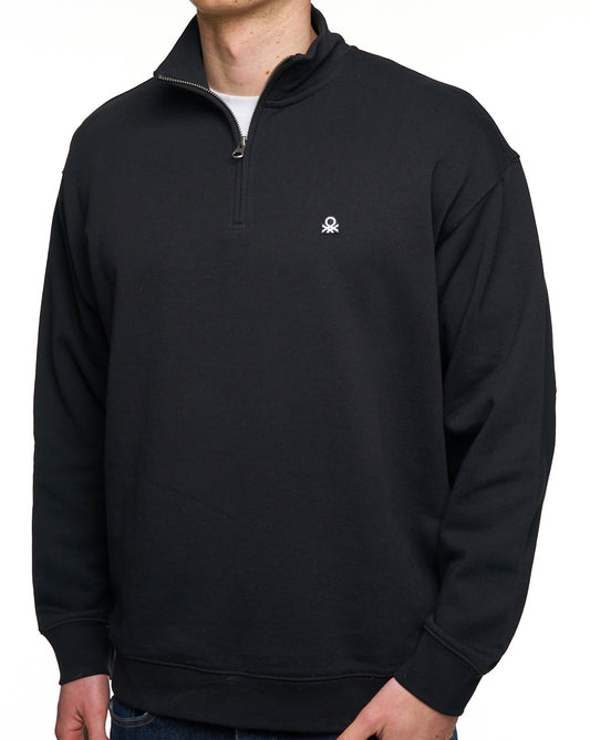 Benetton Benetton Quarter Zip Sweatshirt Black