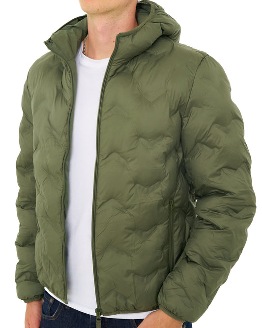 Benetton Benetton Quilted Hooded Jacket Khaki Green