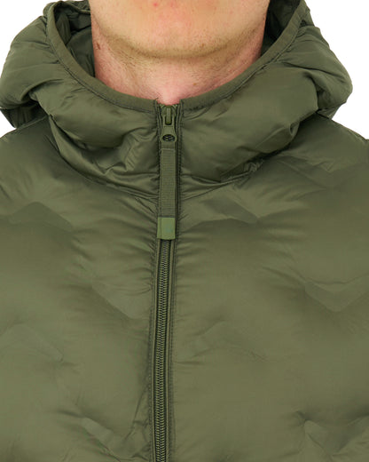 Benetton Quilted Hooded Jacket Khaki Green