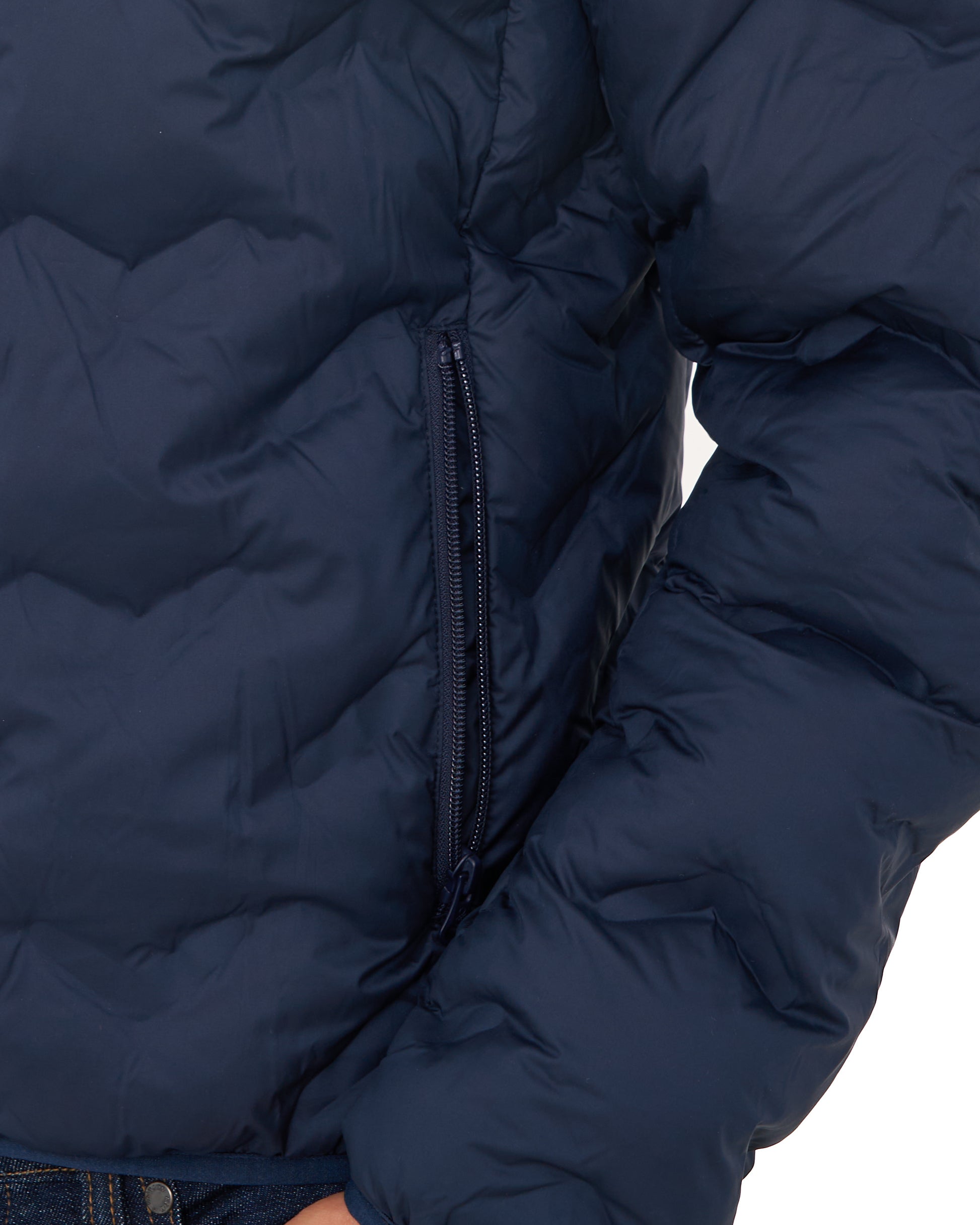 Benetton Quilted Hooded Jacket Navy