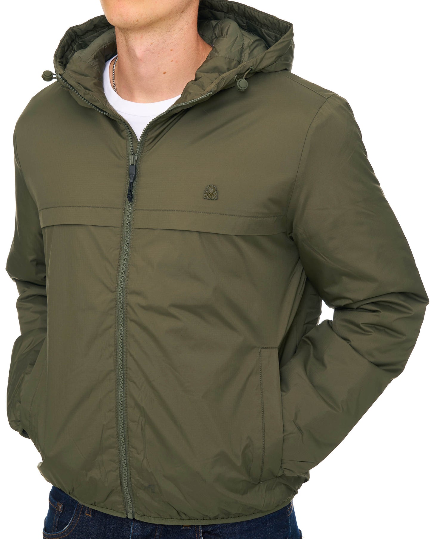 Benetton Rain Defender Padded Jacket Khaki Green