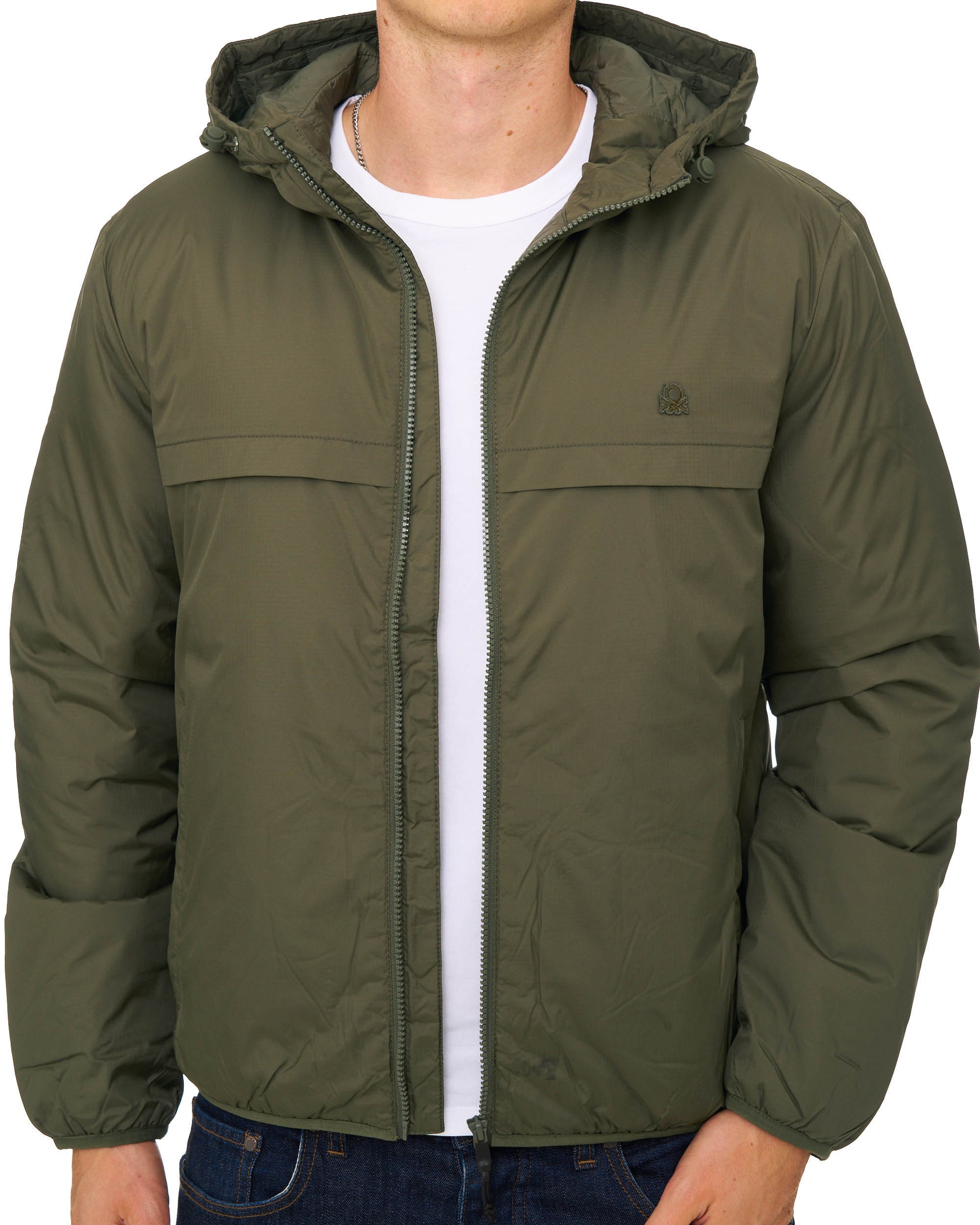 Benetton Rain Defender Padded Jacket Khaki Green