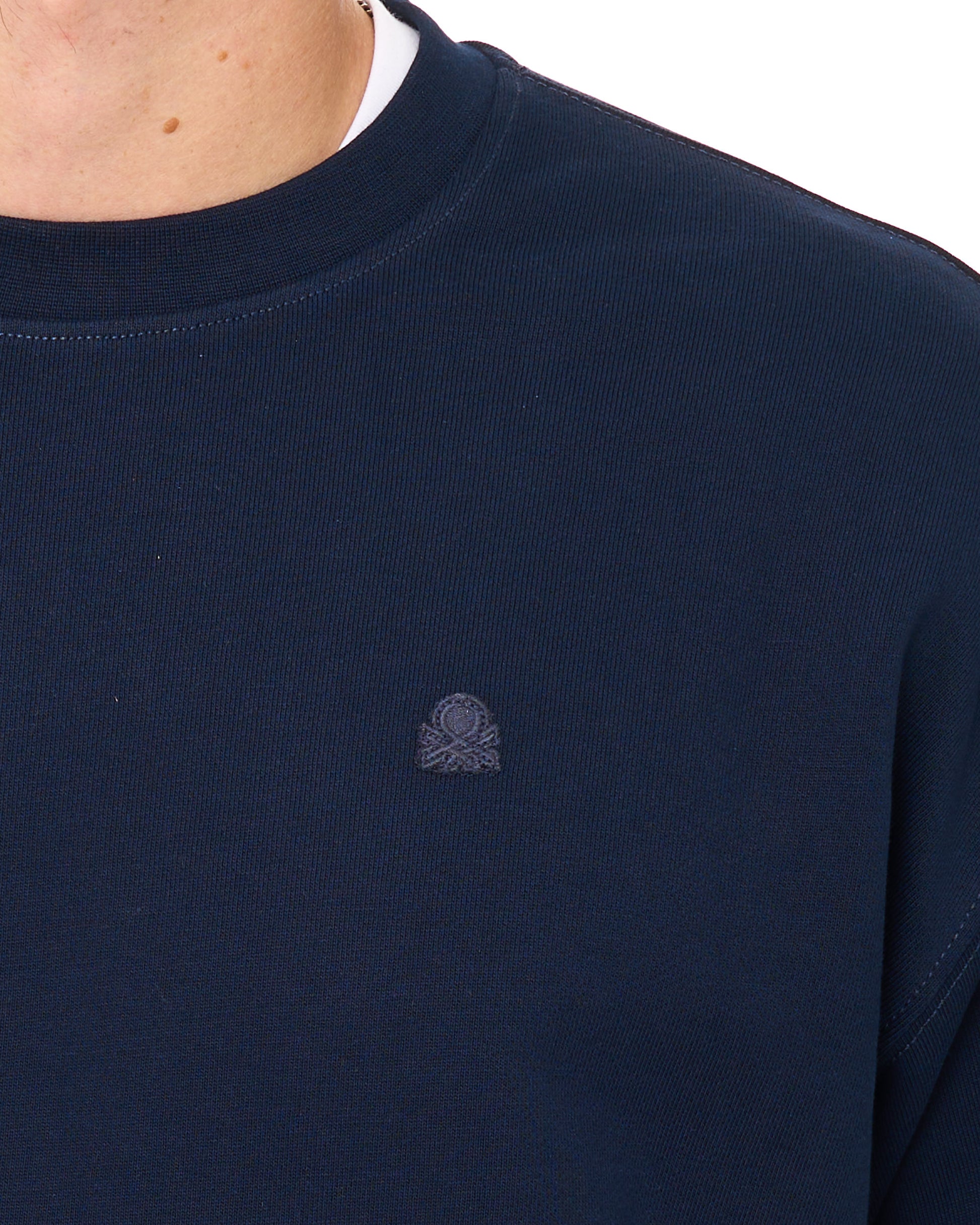 Benetton Relaxed Fit Sweatshirt Navy Tonal
