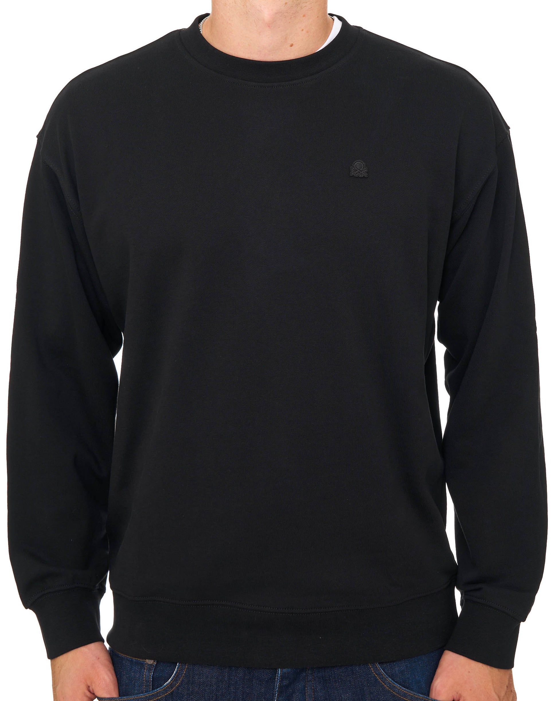 Benetton Relaxed Fit Sweatshirt Tonal Black