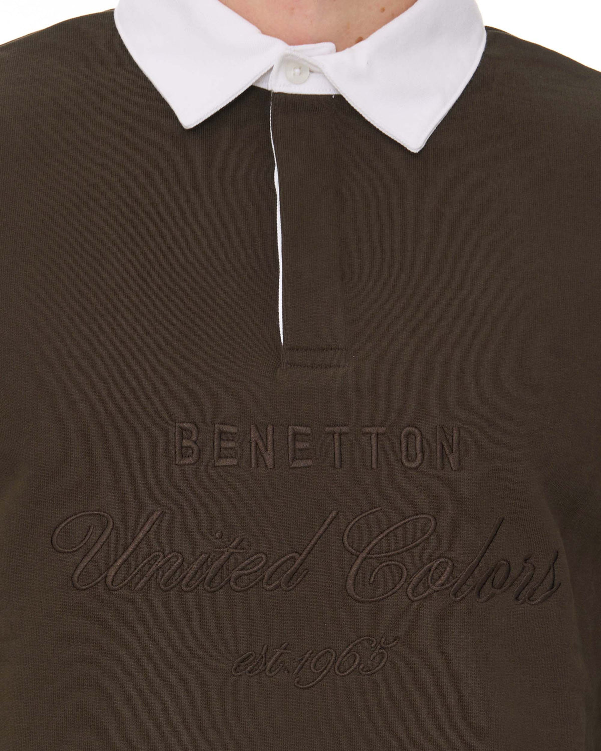 Benetton Rugby Sweatshirt Brown/White