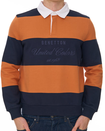 Benetton Rugby Sweatshirt Navy/Orange