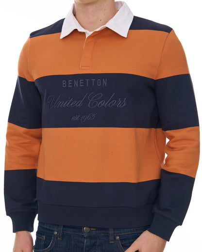 Benetton Rugby Sweatshirt Navy/Orange