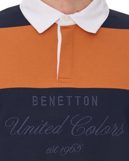 Benetton Rugby Sweatshirt Navy/Orange