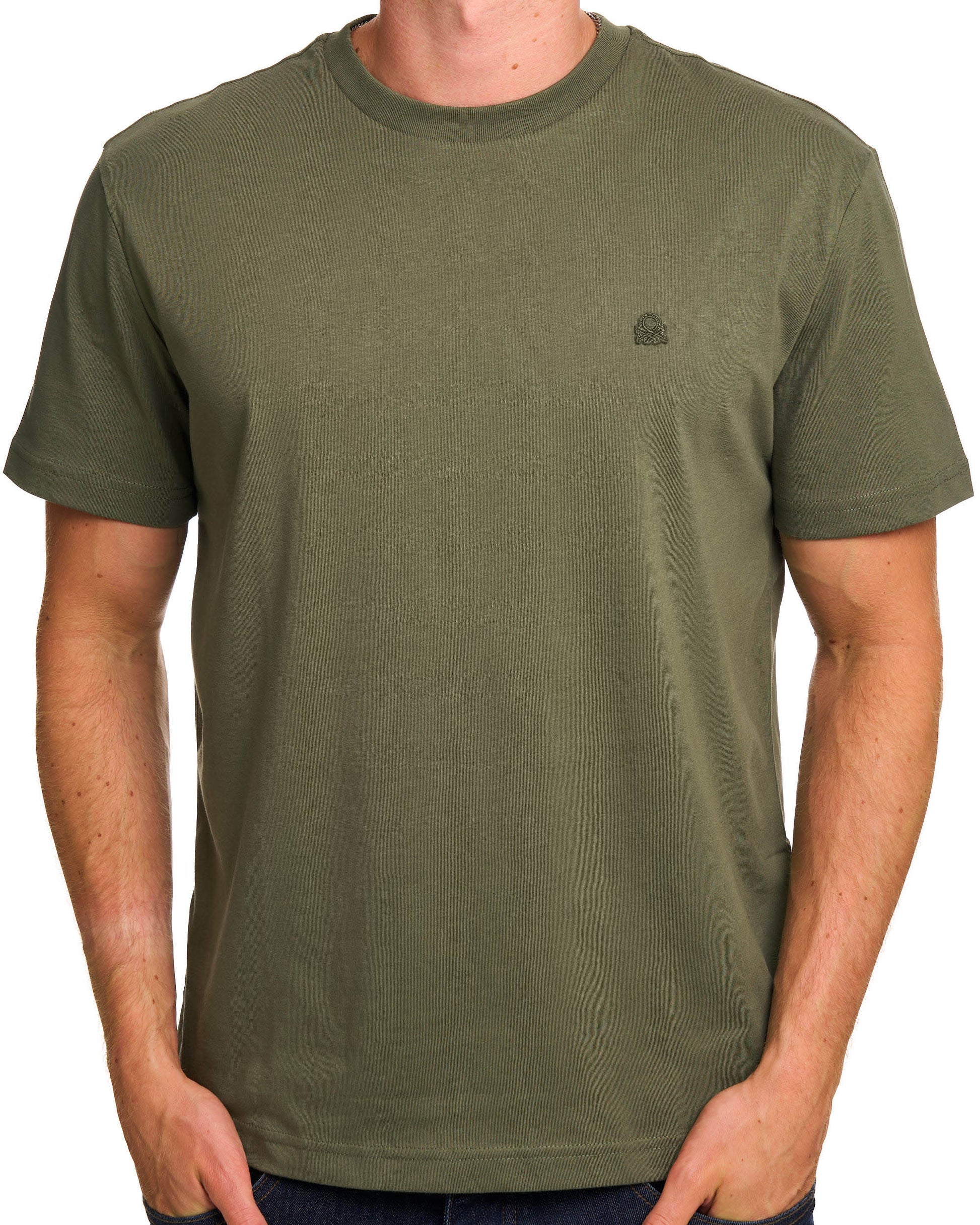 Benetton Small Logo T-shirt Tonal Khaki