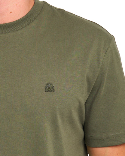 Benetton Small Logo T-shirt Tonal Khaki