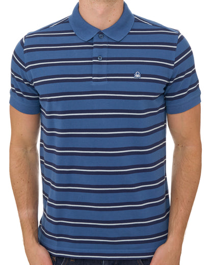 Benetton Striped Polo Shirt Blue/Navy