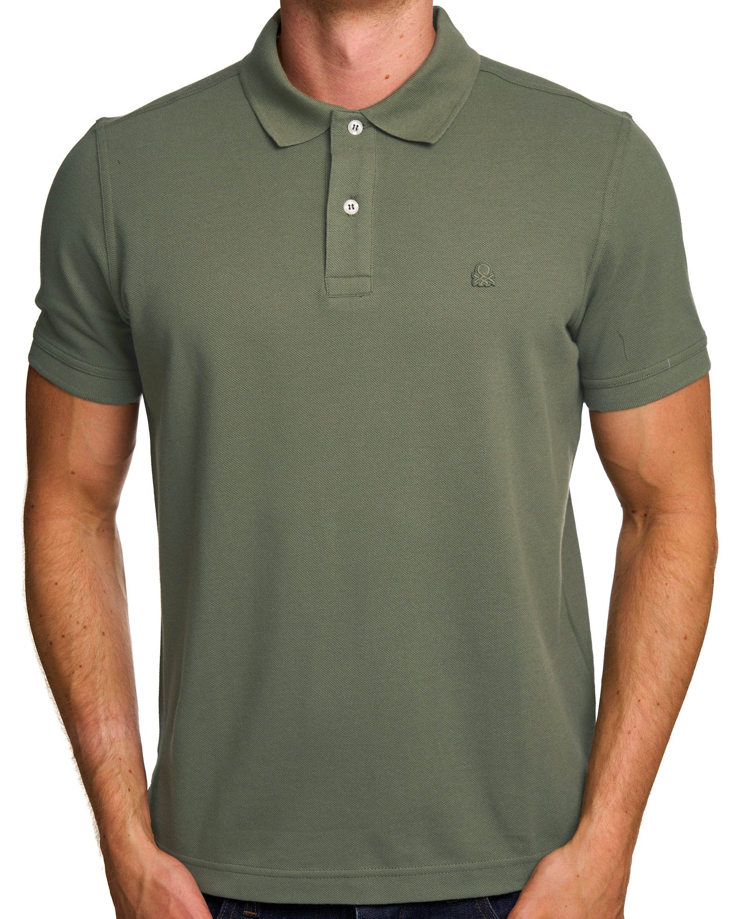 Benetton Polo Shirt Tonal Khaki