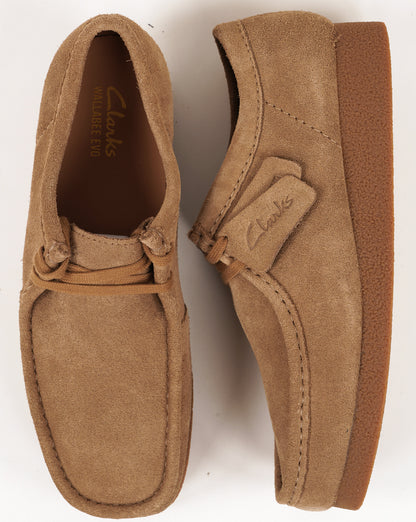 Clarks Wallabee EVO Schuhe Dunkelbeiger Wildleder