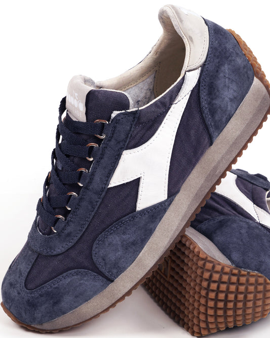 Diadora Equipe Canvas Stone Wash EVO Trainers Blue Denim