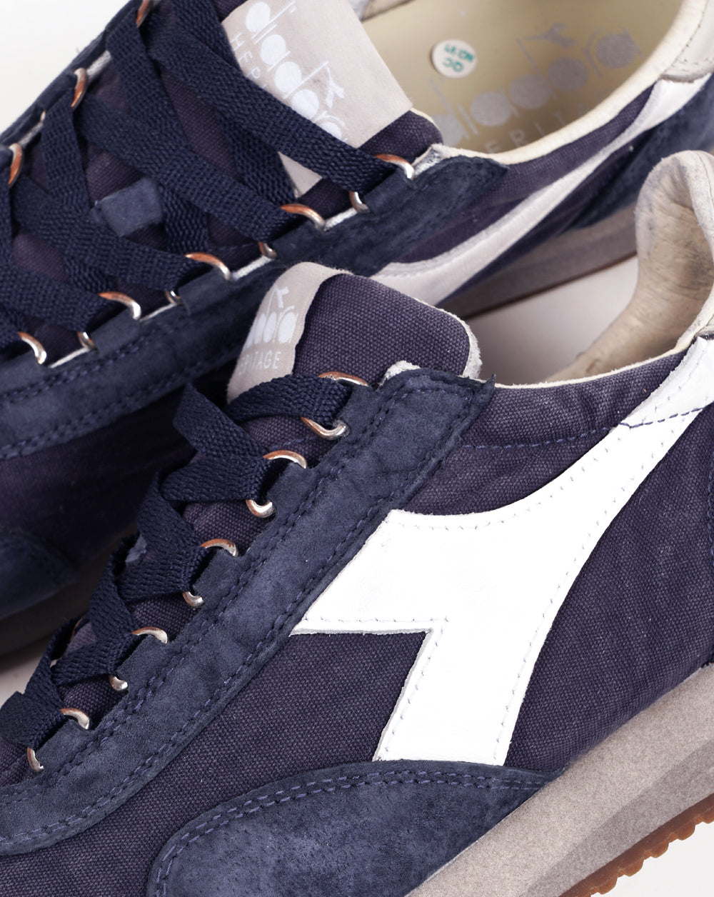 Diadora Equipe Canvas Stone Wash EVO Trainers Blue Denim