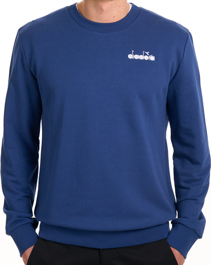 Diadora Logo Crew Sweatshirt Marineblaue Pfingstrose
