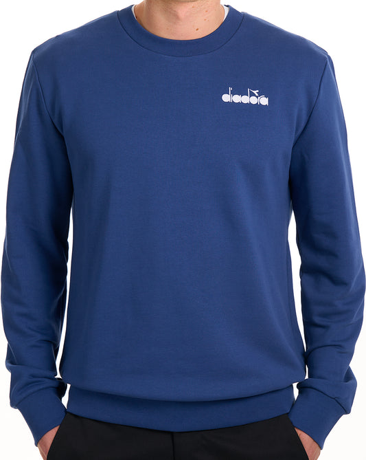 Diadora Diadora Logo Crew Sweatshirt Marineblaue Pfingstrose