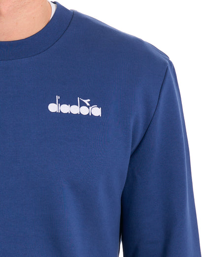 Diadora Logo Crew Sweatshirt Marineblaue Pfingstrose