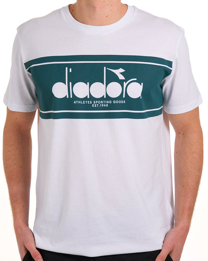 Diadora Logo T-Shirt Optisches Weiß/Grün