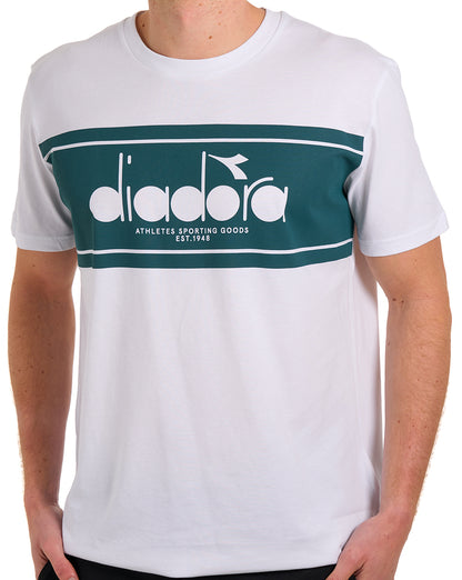 Diadora Logo T-Shirt Optisches Weiß/Grün