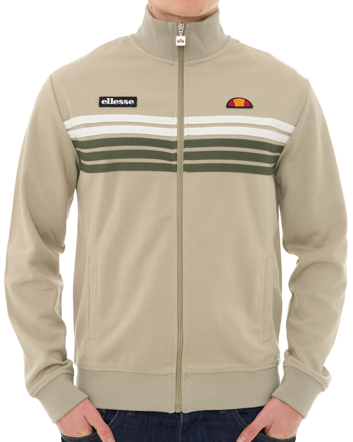 Ellesse 5 Stripe Track Top Sand