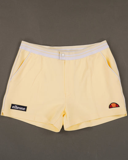 Ellesse 80er-Jahre Tennisshorts Hellgelb