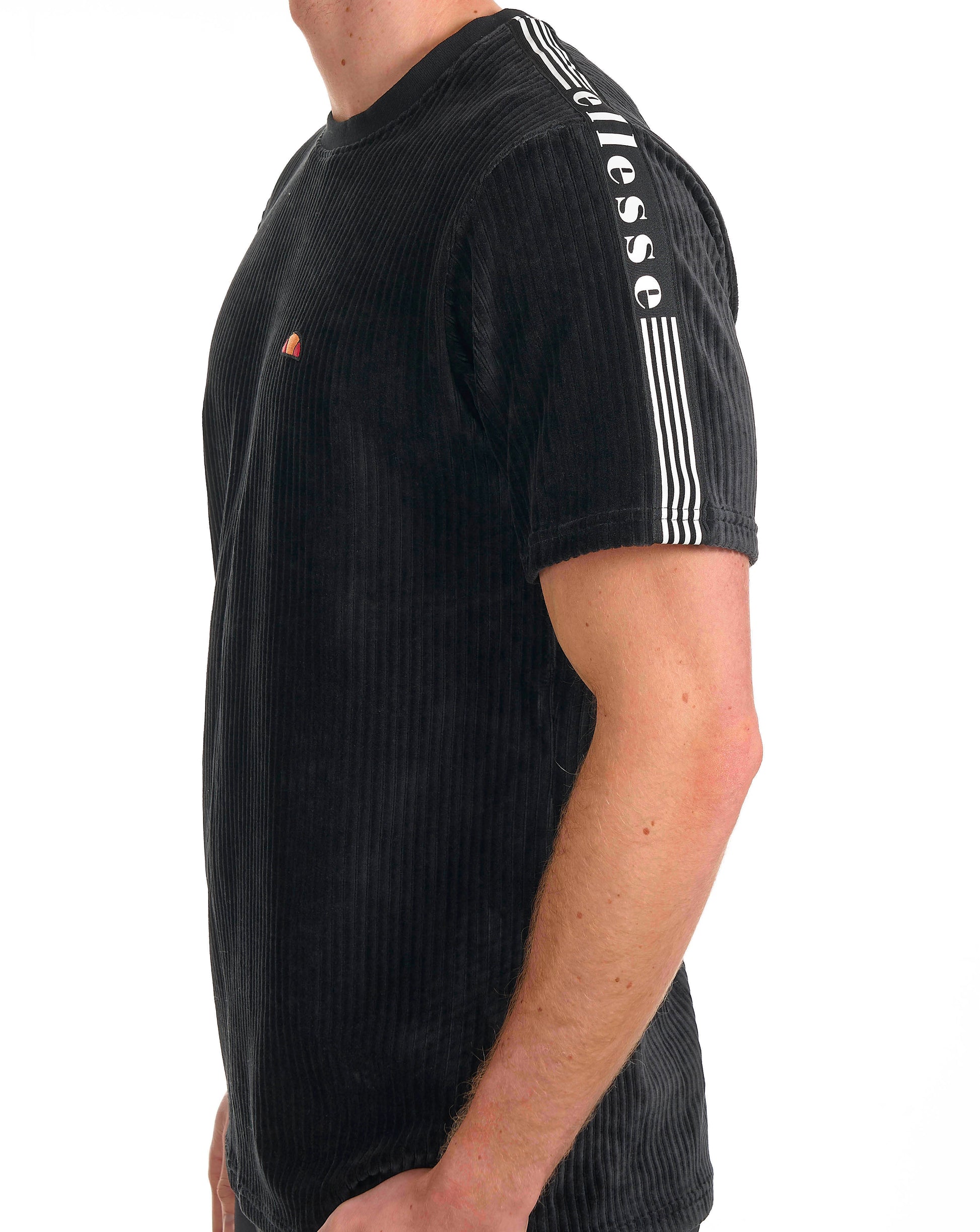 Ellesse Madori Velours-T-Shirt Schwarz
