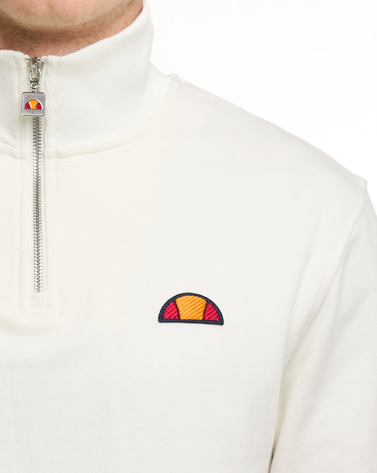 Ellesse Ellesse Pelegrini 1/4 Zip Sweatshirt Off White