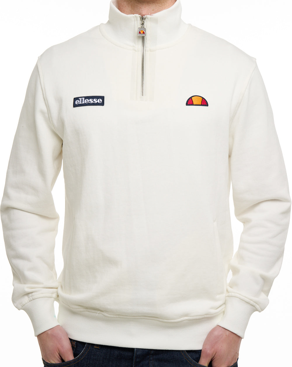 Ellesse Pelegrini 1/4 Zip Sweatshirt Off White