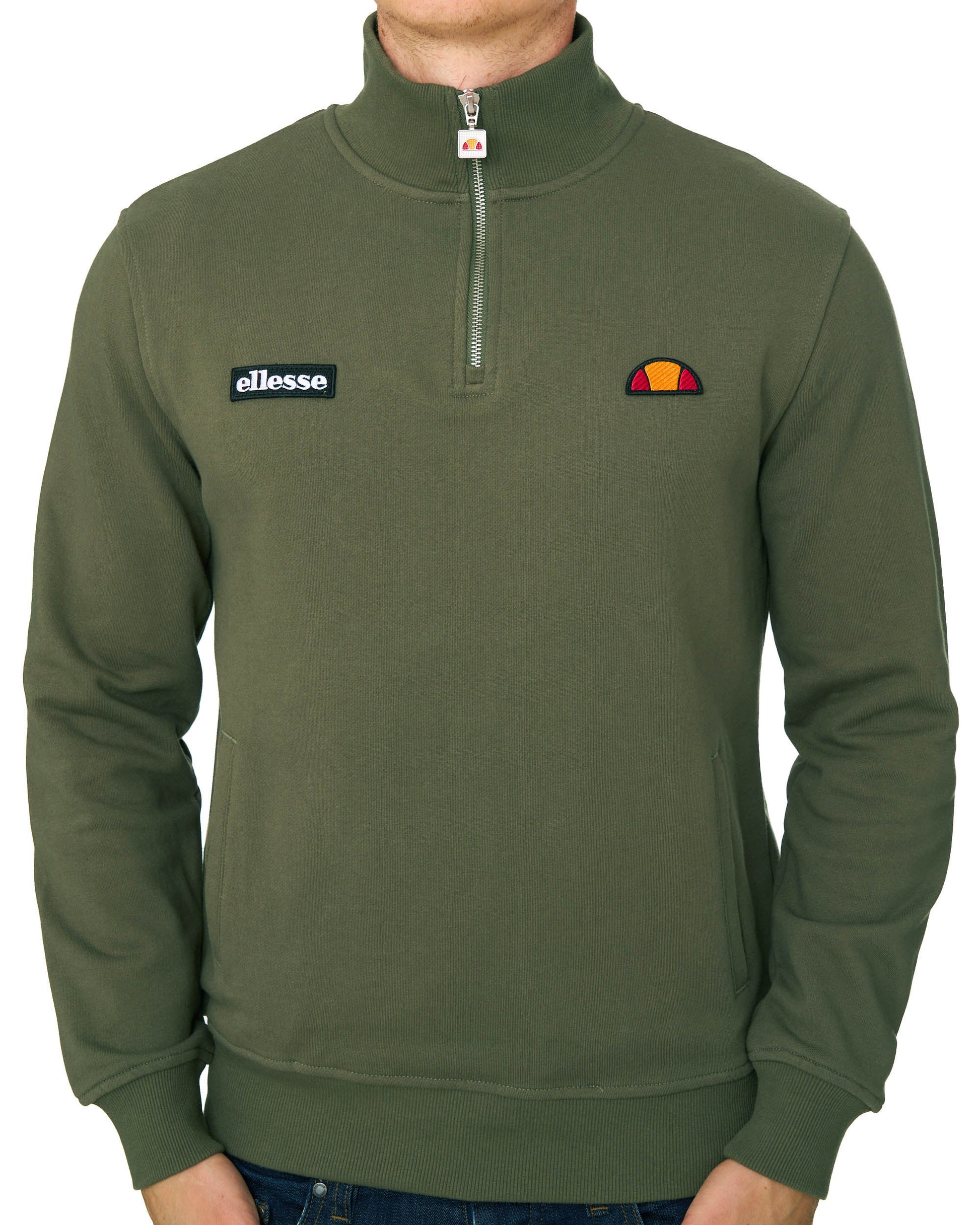 Ellesse Pelegrini 1/4 Zip Sweat Olive