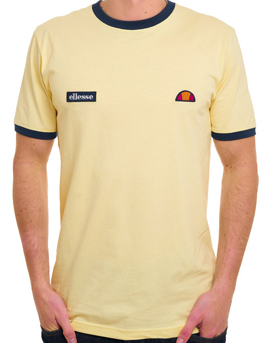 Ellesse Ellesse Ringetto T-Shirt Hellgelb/Marineblau