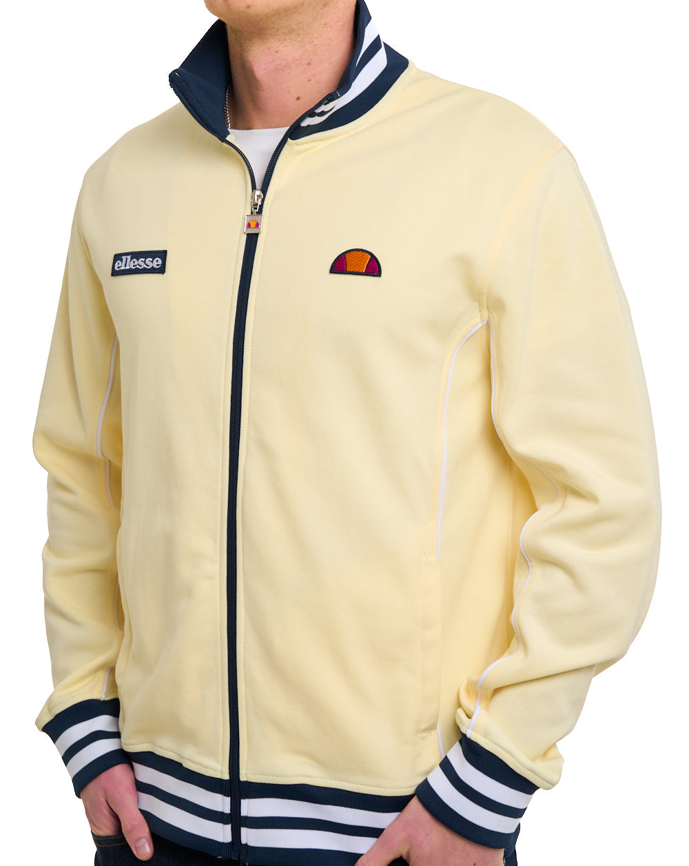 Ellesse Milan Trainingsjacke Hellgelb/Marineblau