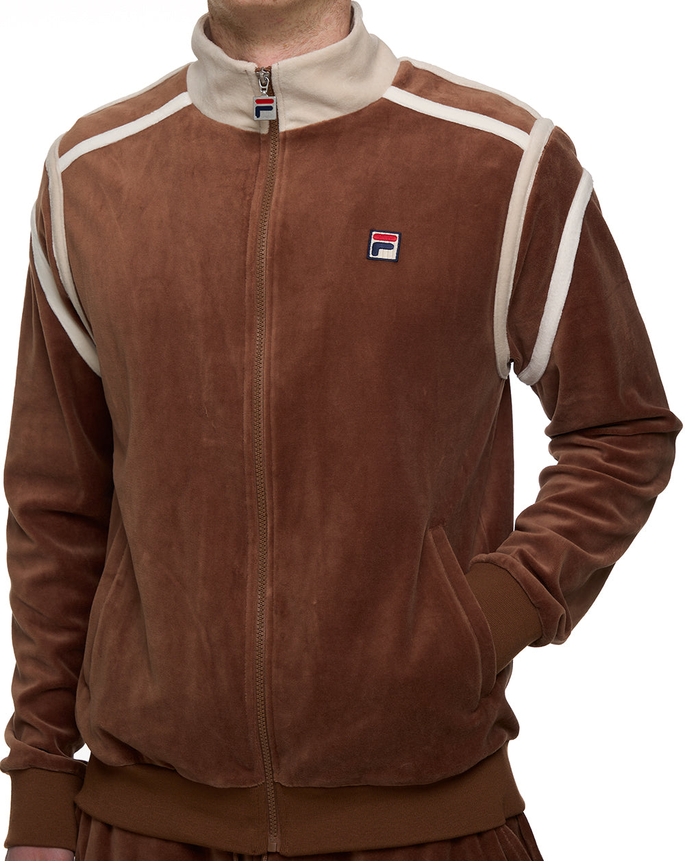 Fila Vintage Gabriele Wildleder-Trainingsoberteil, Cappucino