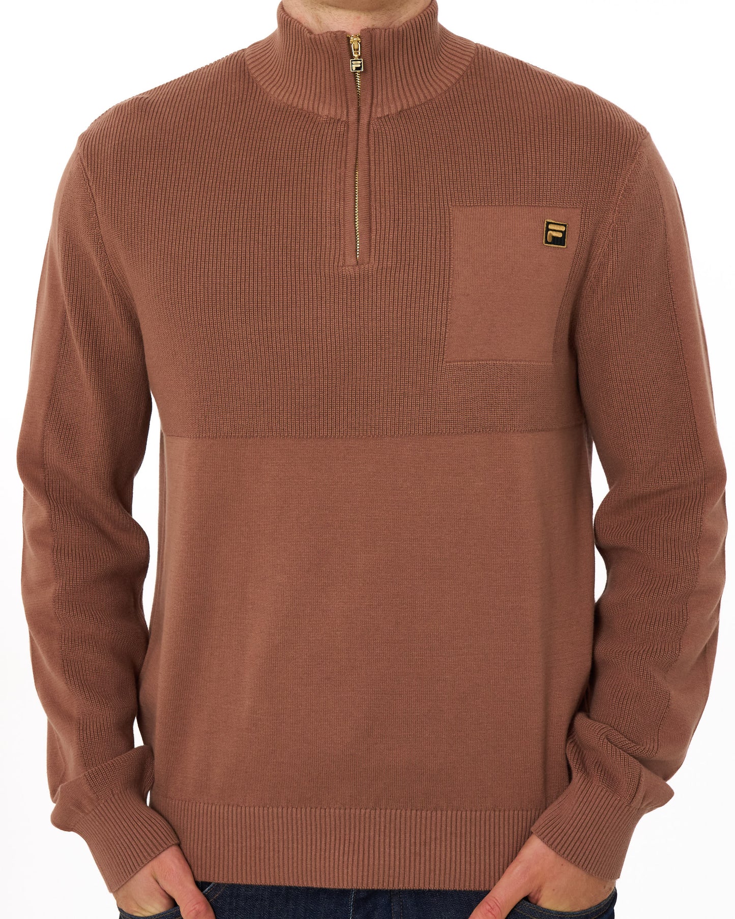 Fila Gold Aldo 1/4 Zip Sweat Raw Umber