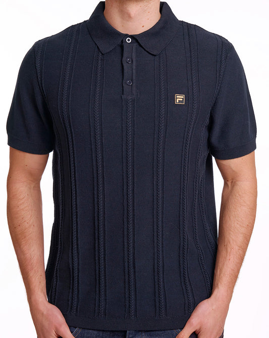 Fila Gold Fila Gold Barns Cable Knit Polo Schwarz