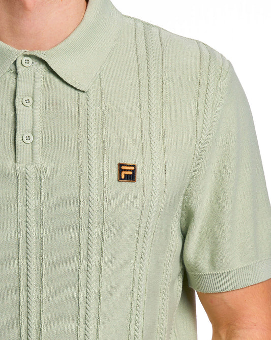 Fila Gold Fila Gold Barns Cable Knit Polo Hellgrün