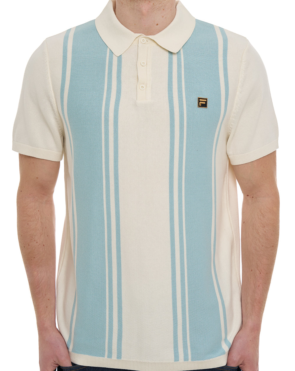 Fila Gold Buddy Knit Polo Off White/Sterling Blue