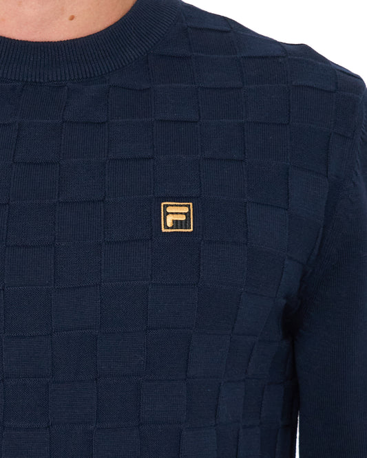 Fila Gold Fila Gold Square Knit Jumper Dark Blue