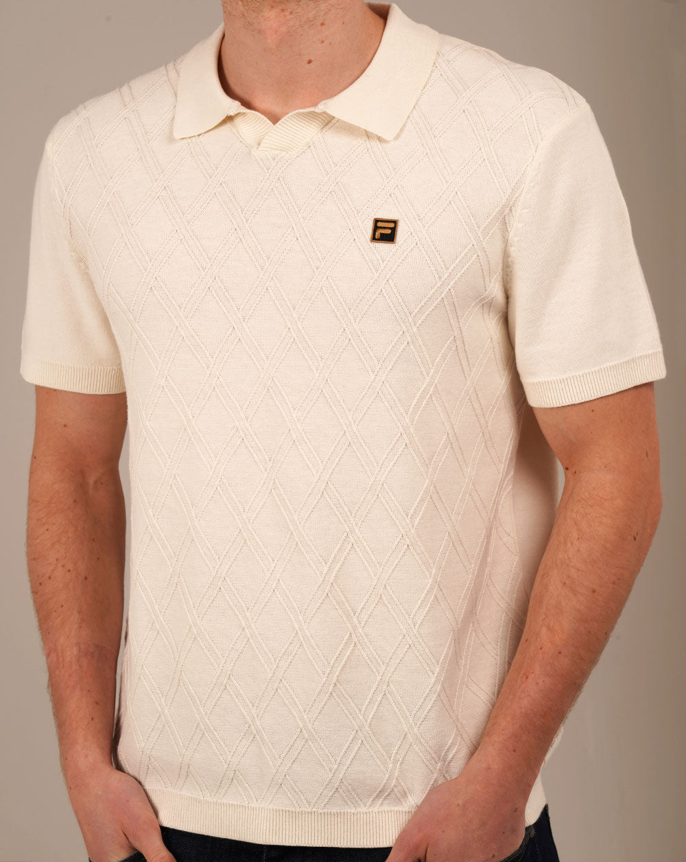 Fila Gold Denny Strickpolo Off White