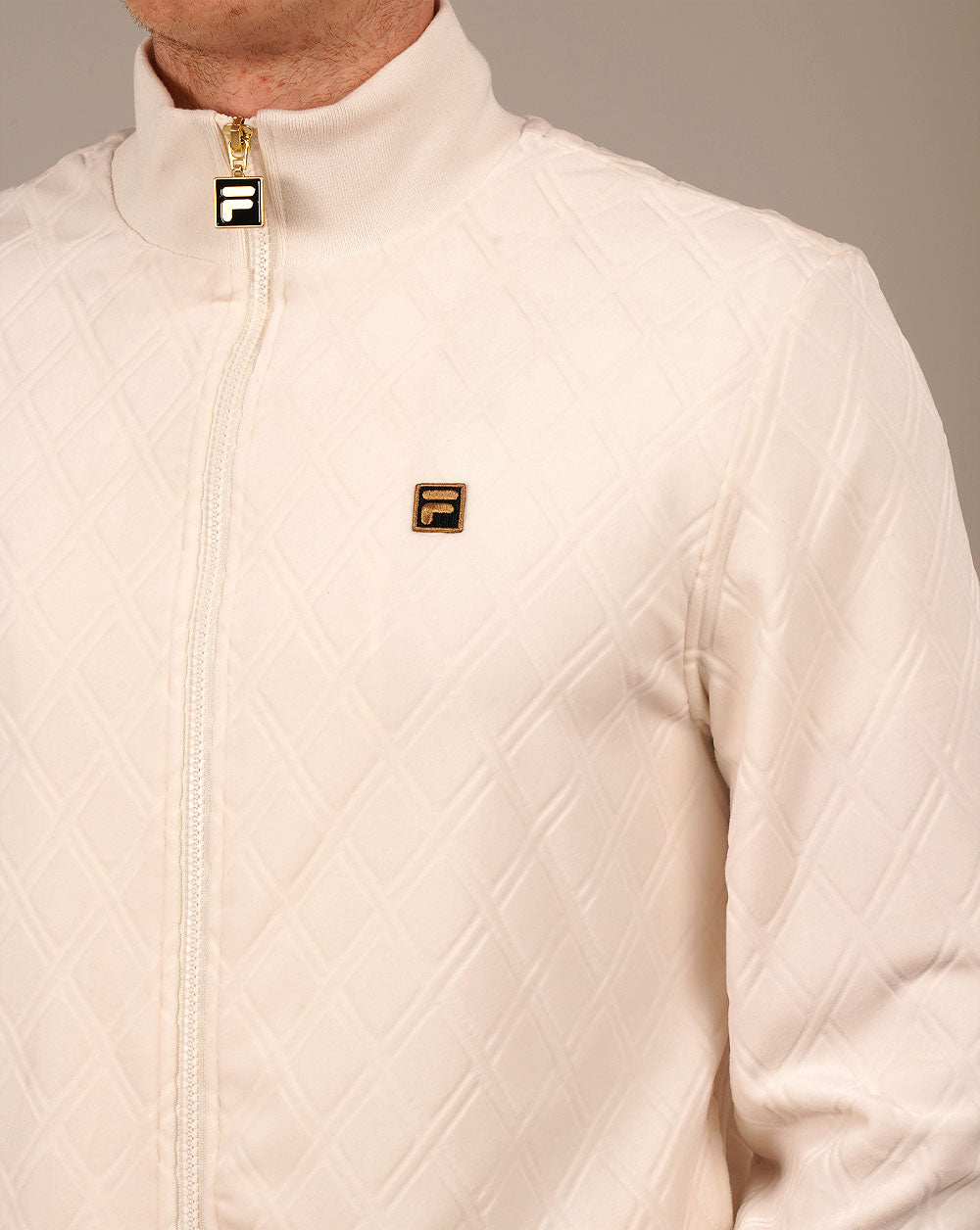 Fila Gold Diamond Velours-Trainingsjacke Off White