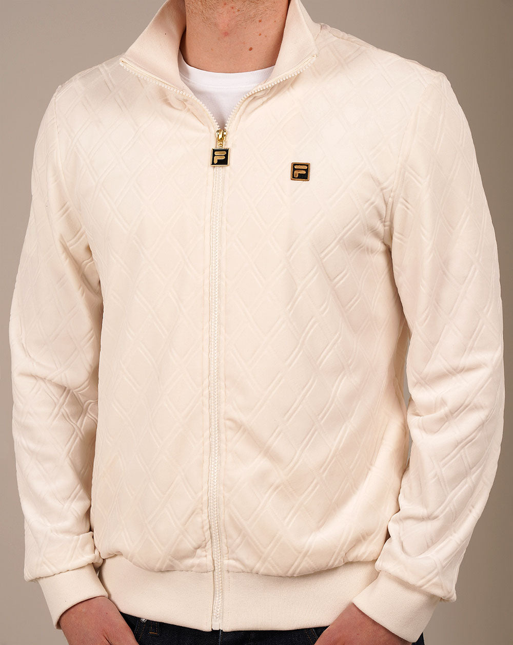 Fila Gold Diamond Velours-Trainingsjacke Off White