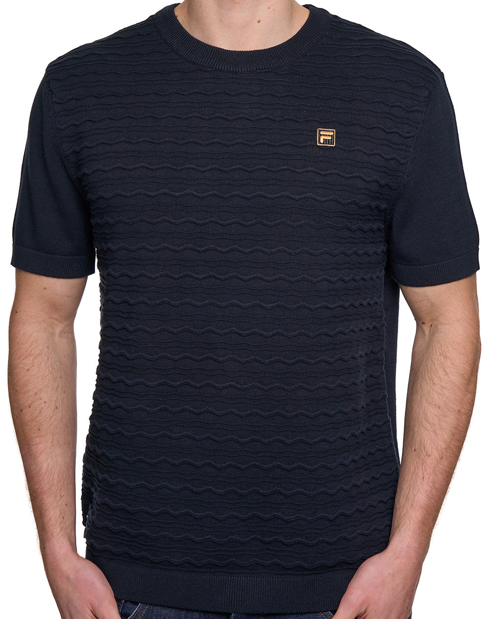 Fila Gold Don Strick-T-Shirt Schwarz
