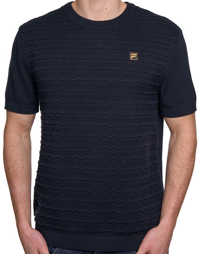 Fila Gold Don Strick-T-Shirt Schwarz