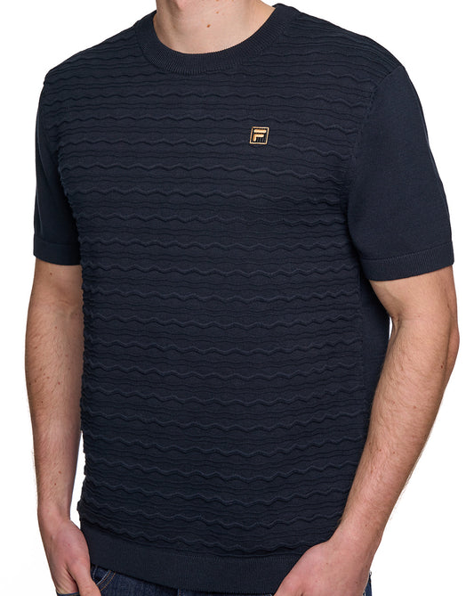 Fila Gold Don Strick-T-Shirt Schwarz